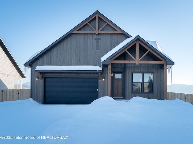 view of front of house with a garage