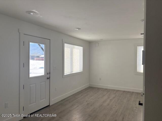 foyer entrance featuring light hardwood / wood-style flooring