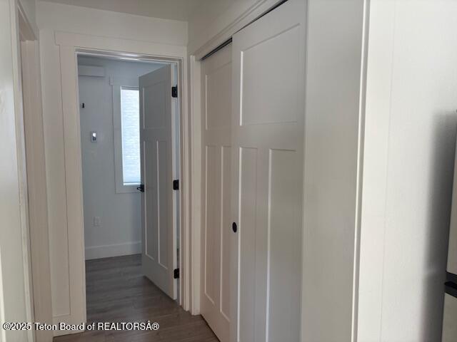 hall featuring dark hardwood / wood-style flooring