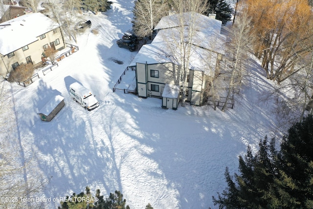 view of snowy aerial view