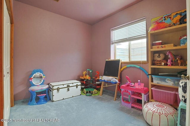 recreation room featuring carpet floors