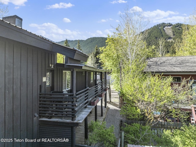 662 E Hansen Ave, Jackson, WY 83001 - view of side of home featuring a mountain view and stairs