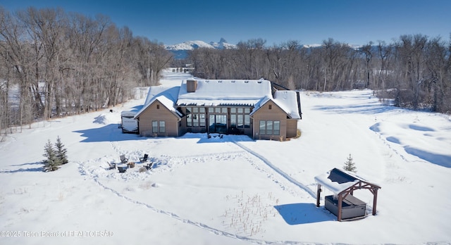 view of snowy aerial view