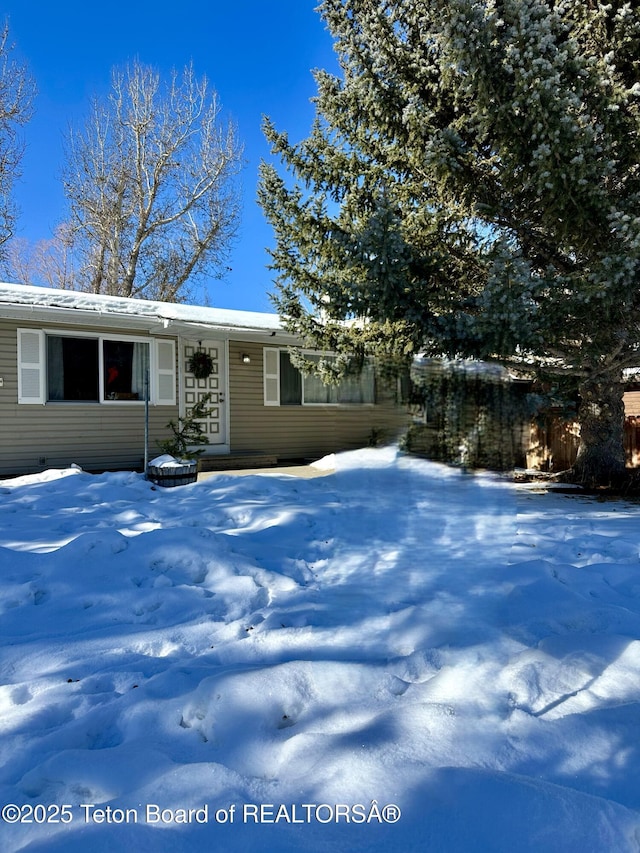 view of front of home