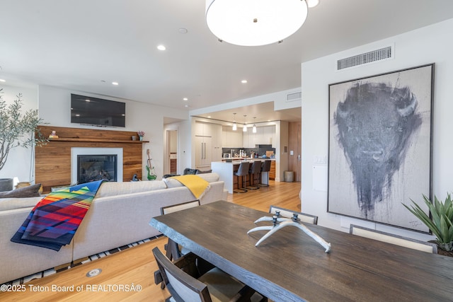 dining area featuring light hardwood / wood-style floors