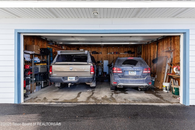 view of garage