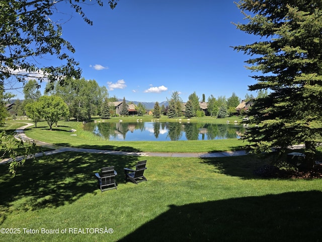 46 Scott Dr, Victor, ID 83455 - view of grassy yard with a water and mountain view