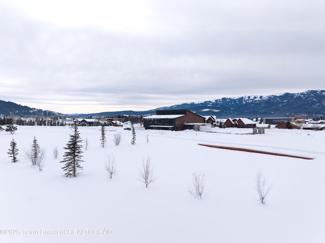 exterior space featuring a mountain view