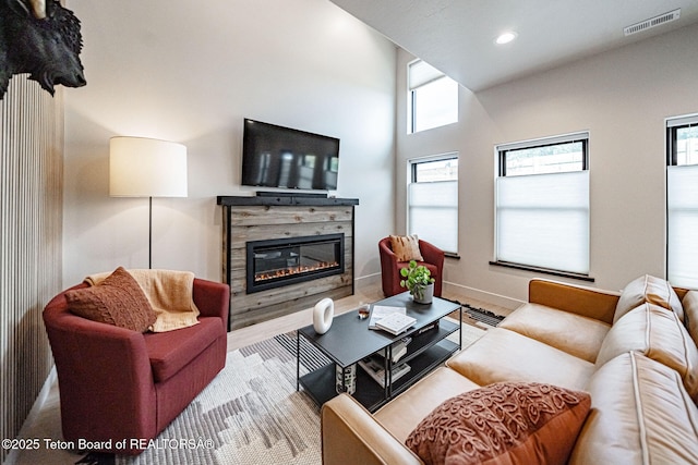 living room featuring hardwood / wood-style flooring