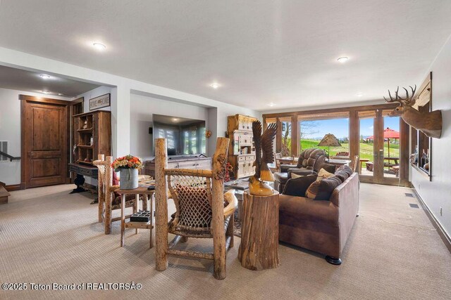 380 Cottongrass Rd, Driggs, ID 83422 - living room with light colored carpet and recessed lighting