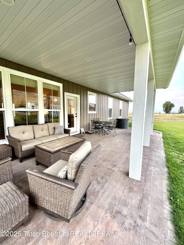 view of patio / terrace featuring an outdoor living space