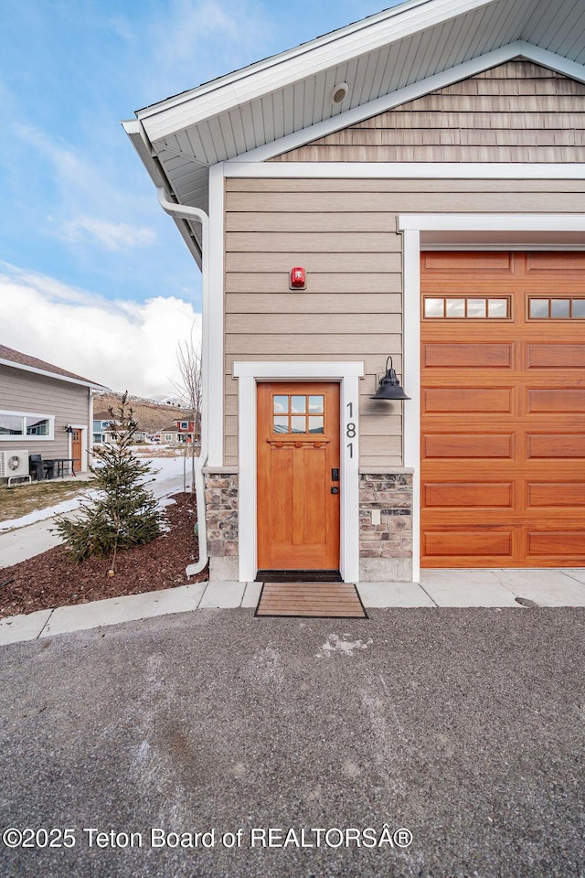 view of garage