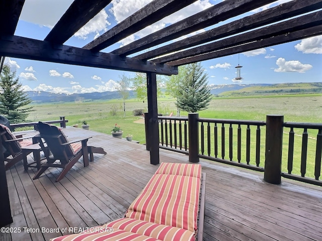 6352 W 1170 N, Driggs, ID 83442 - deck featuring a view of rural / pastoral area, a pergola, and a lawn