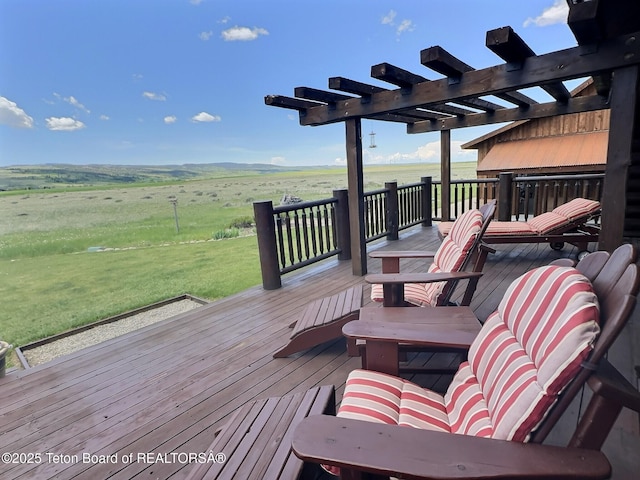 6352 W 1170 N, Driggs, ID 83442 - deck with a rural view, a pergola, and a yard