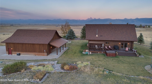 6352 W 1170 N, Driggs, ID 83442 - aerial view at dusk of a mountain view