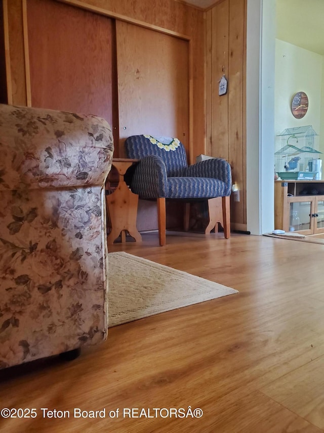 bedroom with hardwood / wood-style floors