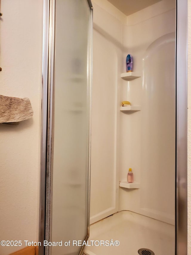 bathroom featuring walk in shower