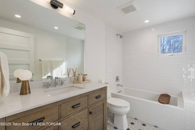 725 Cache Creek Dr, Jackson, WY 83001 - full bathroom with tiled shower / bath, vanity, and toilet