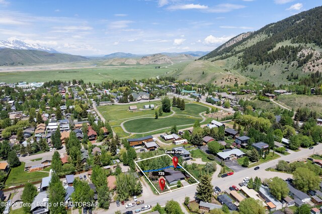 725 Cache Creek Dr, Jackson, WY 83001 - aerial view with a mountain view