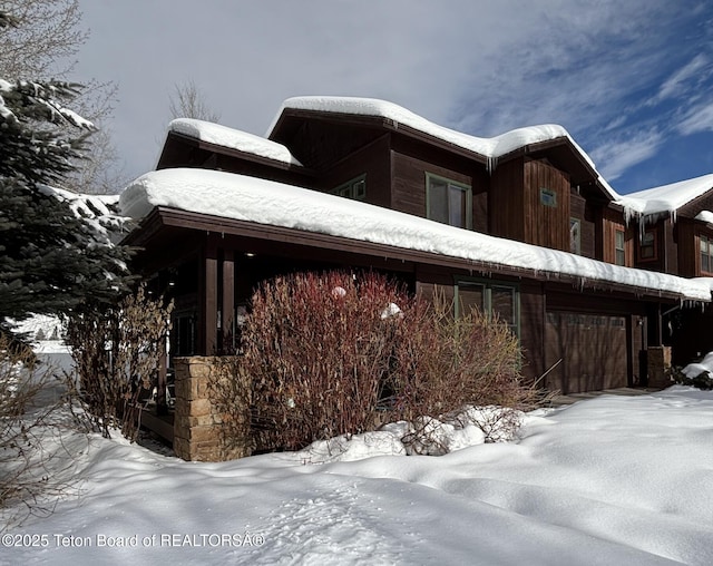 view of snowy exterior