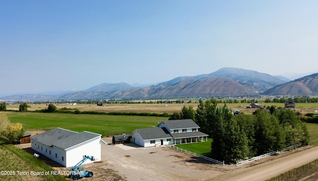 view of mountain feature featuring a rural view