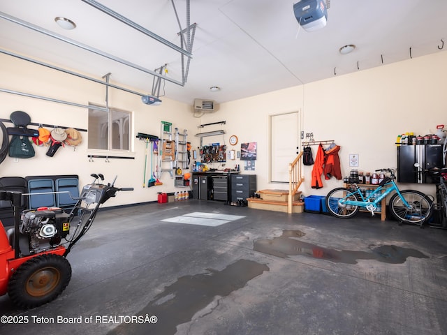 70 Baywood Dr, Driggs, ID 83422 - garage featuring a workshop area and a garage door opener