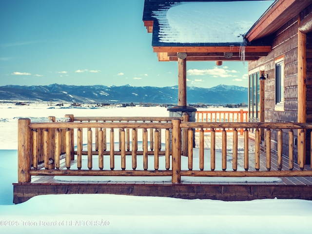 4660 Pale Morning Dr, Tetonia, ID 83452 - wooden terrace featuring a mountain view
