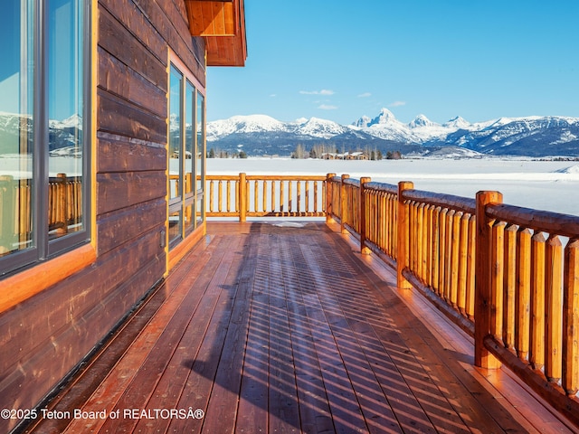 4660 Pale Morning Dr, Tetonia, ID 83452 - snow covered deck featuring a mountain view