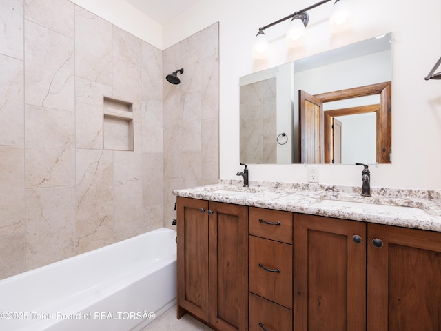 4660 Pale Morning Dr, Tetonia, ID 83452 - bathroom with  shower combination, a sink, and double vanity