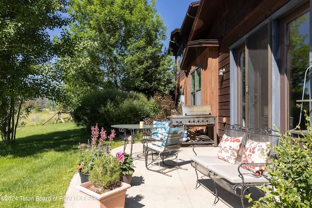 view of patio / terrace with area for grilling