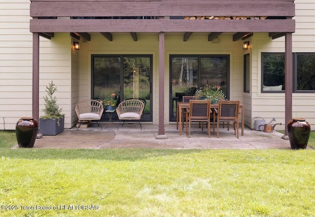 view of patio / terrace featuring a balcony