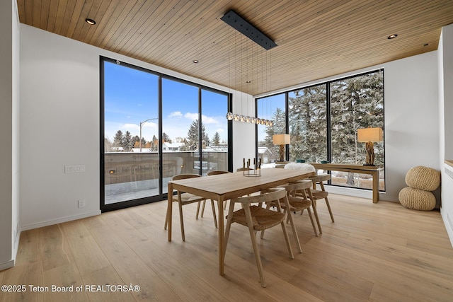 sunroom / solarium featuring wood ceiling