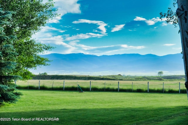 view of mountain feature featuring a rural view