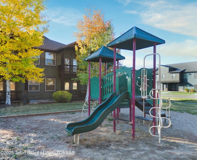 view of community jungle gym