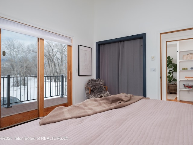 bedroom featuring access to outside and multiple windows