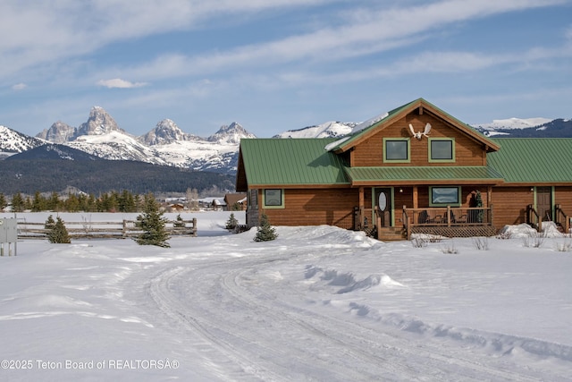 4535 Roxanne St, Tetonia, ID 83452 - view of front of home with covered porch and a mountain view