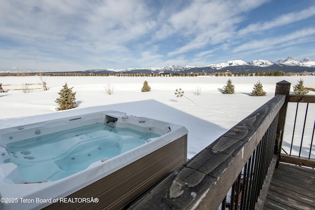 4535 Roxanne St, Tetonia, ID 83452 - snow covered pool with a mountain view and a hot tub