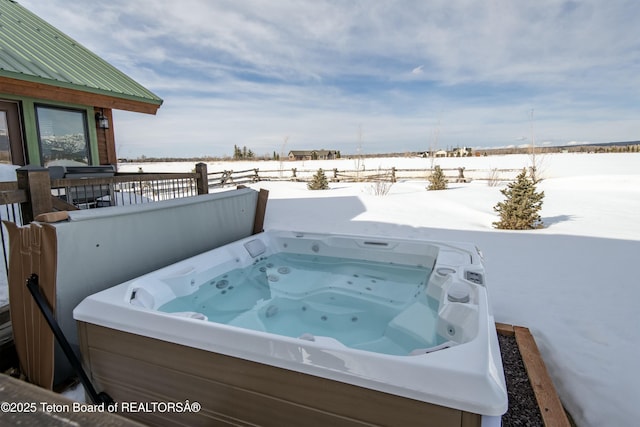 4535 Roxanne St, Tetonia, ID 83452 - snow covered deck featuring a hot tub