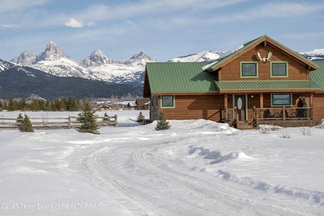 4535 Roxanne St, Tetonia, ID 83452 - view of front facade with covered porch and a mountain view