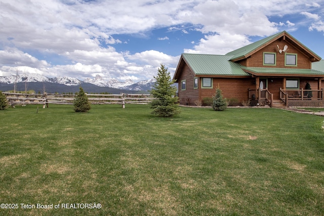 4535 Roxanne St, Tetonia, ID 83452 - view of yard with covered porch and a mountain view