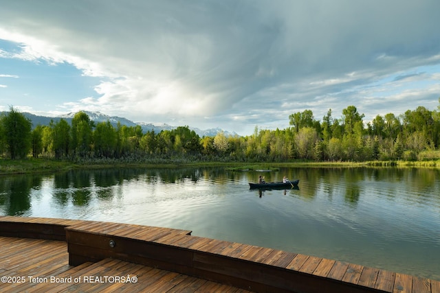 1525 S Thunder Rd, Wilson, WY 83014 - dock featuring a water view and a wooded view