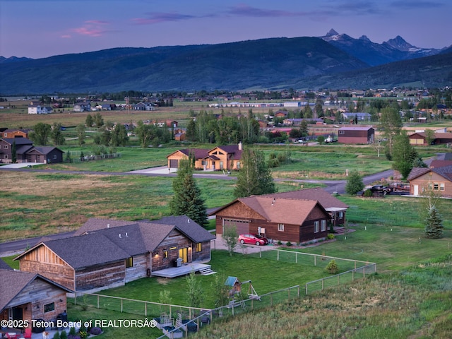 1714 River Meadows Dr, Victor, ID 83455 - aerial view at dusk of a mountain view