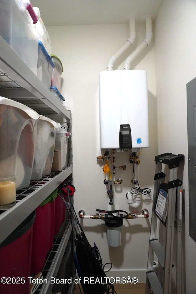 825 Mccoy Dr, Pinedale, WY 82941 - utility room with tankless water heater
