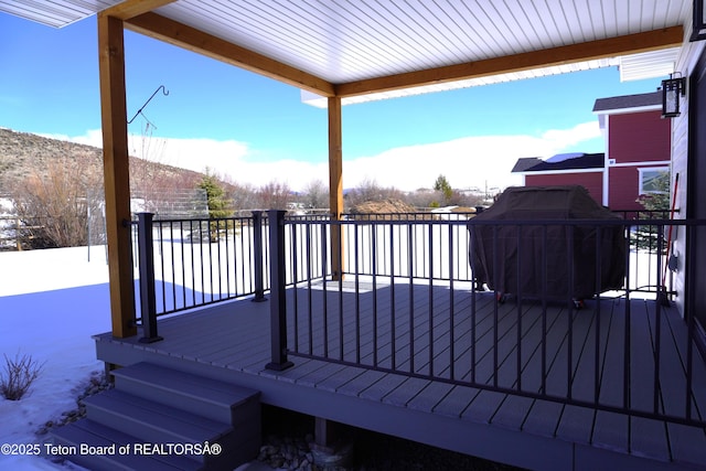 825 Mccoy Dr, Pinedale, WY 82941 - view of snow covered deck