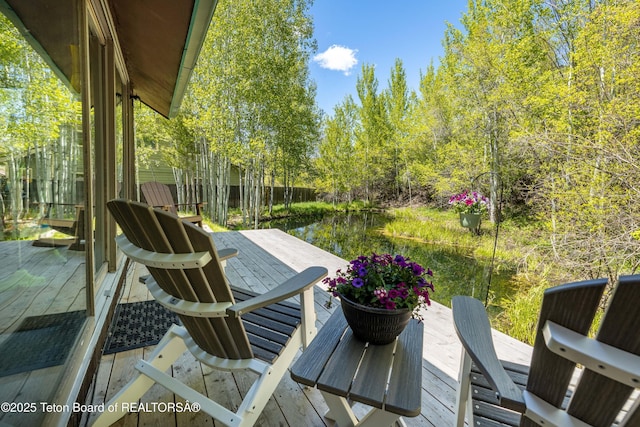 845 Cache Creek Dr, Jackson, WY 83001 - deck with a water view