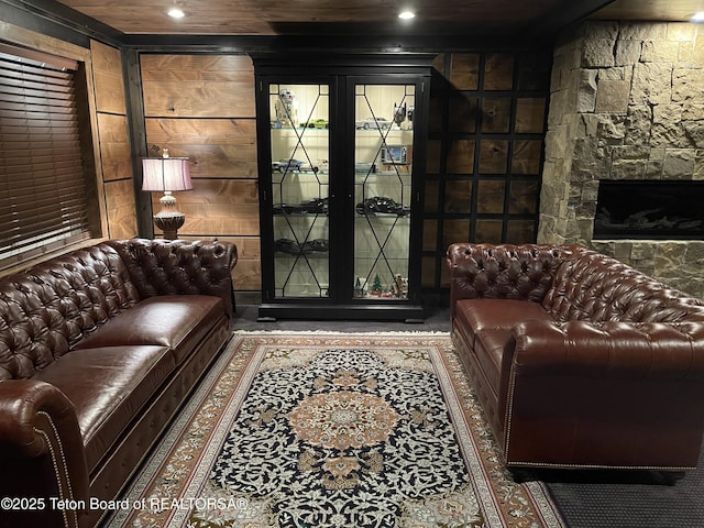 398 Palisade Trl, Driggs, ID 83422 - living room with a fireplace and recessed lighting