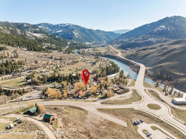 aerial view of a mountain backdrop