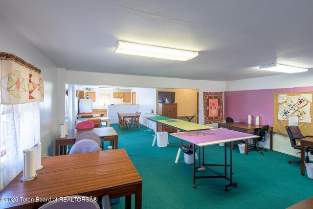 recreation room featuring carpet