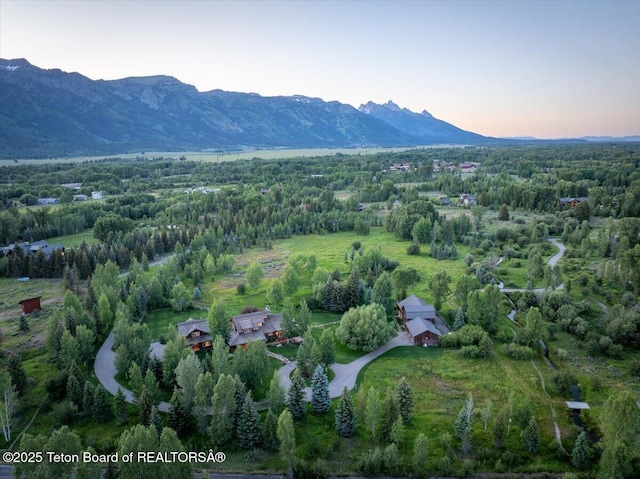 3300 N Trapper Ln, Wilson, WY 83014 - aerial view at dusk of a mountain view