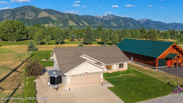 exterior space featuring a mountain view